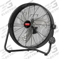 DAYTON Portable Fan: 20 in Blade Dia, Non-Oscillating, 3 Speeds, 22 in Ht, 7 in Wd, Home and Office (MPN 19RR53). Key specifications — Brand: DAYTON; Number of Speeds: 3; Blade Material: Steel; Voltage: 120V AC; Application: Home and Office.