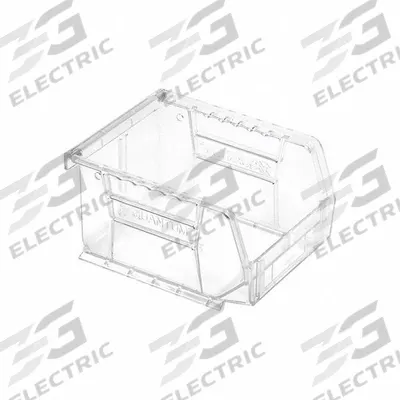 QUANTUM STORAGE SYSTEMS Plastic Bin: 4 1/8 in x 5 3/8 in x 3 in, Clear, Label Holder Included - Clearview Plastic Bins