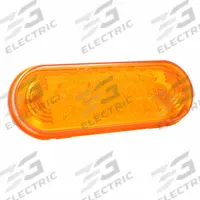 GROTE Stop/Turn/Tail Light: LED, Turn Signal Light, Amber, Oval, 2 1/4 in Overall Ht, Male Pin (MPN 53963). Key specifications — Standards: FMVSS 108; Electrical Connection: Male Pin; Brand: GROTE; Installation Type: Permanent; Lens Color: Amber; Mount Type: Grommet; Lighting Technology: LED; Light Type: Turn Signal Light.