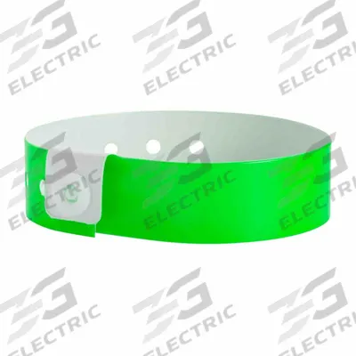 ID Wristband: No Legend, 10 in Overall Lg, 3/4 in Overall Wd, Vinyl, Green - Security Wristbands