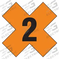 LABELMASTER Fire Division Symbol Placard: 2, 24 in, 24 in Label Wd, Adhesive Dura-Vinyl, Placard (MPN HMPG144XV). Key specifications — Material: Adhesive Dura-Vinyl; Brand: LABELMASTER; Message: 2.