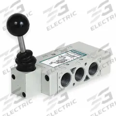 AVENTICS Manual Air Control Valve: L2, Lever, Four-Way / Three-Position, Aluminum, Normally Open (MPN L23LD552O000000). Key specifications — attr1078735: Aluminum; attr1078739: Open; attr1078763: Detent; attr1078772: Normally Open; attr1078762: Manual Air Control Valve.
