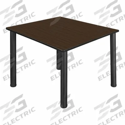 KEE Cafe/Breakroom Table: Laminate, Walnut, 29 in Overall Ht - Max, 48 in Overall Wd - Cafe & Breakroom Tables