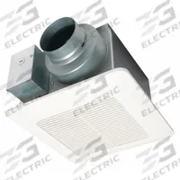 Bathroom Fan: Ceiling, 50 cfm_80 cfm_110 cfm Max, 0.3 sones, 1 Speed, Round Duct (MPN FV-0511VQ1). Key specifications — Brand: PANASONIC; Nameplate Voltage: 120V AC; Sensor Type: None; Duct Shape: Round; Heater: Without Heater; Mounting Location: Ceiling; Mounting Type: Bracket; Number of Speeds: 1.