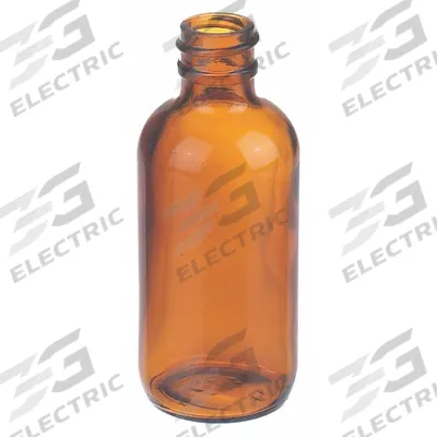 WHEATON Bottle: 60 mL, Amber, 20-400 mm, No Closure, No Closure - Amber Narrow Mouth Round Glass Lab Bottles