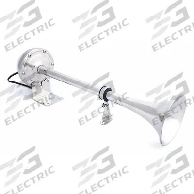 FIAMM Electric Horn: 12V DC, Full Tone, Electric, Silver, Unfinished - Air-Powered Horns