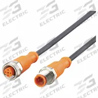 Double-Ended Cordset: M12 Male Straight X M12 Female Straight, 4 Pins, Black, PUR, 10 m Cable Lg (MPN EVC108). Key specifications — Cable Jacket Color: Black; End 1 Gender: Male; End 1 Mounting Orientation: Straight; End 2 Gender: Female; End 2 Mounting Orientation: Straight; End 2 Connection Type: M12; IP Rating: IP69K; Brand: IFM.