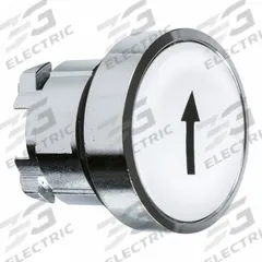 SCHNEIDER Flush Push Button: 22 mm Mounting Size, Metallic, Momentary (MPN ZB4BA334). Key specifications — Brand: SCHNEIDER; Action: Momentary; Legend: Up Arrow; Series: XB4; Push Button Material Type: Metallic.