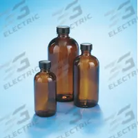 KIMBLE Storage Bottle: 500 mL, Amber, 28-400 mm, Phenolic, 12, PolyCone, Type III (MPN 5121628V-25). Key specifications — attr1370730: Amber; attr1370762: None; attr1370763: Soda Lime Glass; attr1370766: KIMBLE; attr1370767: 28-400 mm; attr1370776: No; attr1370779: Type III; attr1389381: Attached.