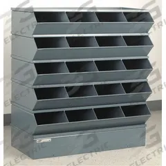 STACKBIN Sectional Stacking Bin Unit: 37 in x 15 in x 43 1/2 in, Std, 20 Compartments, Gray (MPN 3-320SSB). Key specifications — Color: Gray; Brand: STACKBIN.