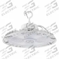 SYLVANIA UFO Hight Bay: 15,000 lm_18,000 lm_22,500 lm, 3500K/4000K/5000K, 39 ft – 49 ft Mounting Ht (MPN UFOHIBA3A/S150UNVD8SC7/WH). Key specifications — Color Temperature: 5000K; Voltage: 120 to 277V AC; LED Replacement For: 250W to 400W MH; Brand: SYLVANIA.