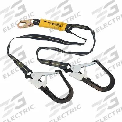 WERNER Arc Flash Twinleg Lanyard: Arc-Flash Rated, Aluminum Rebar Hook, Steel Snap Hook - Positioning & Restraint Lanyards