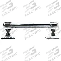 PHOENIX Large Hand Rail Kit: Stainless Steel, Silver, Chrome Plated, Round, 96 in Rail Lg (MPN GRSSB96K). Key specifications — Color: Silver; Includes: (4) Chrome Plated End Stanchions/Pair; Material: Stainless Steel; Finish: Chrome Plated; Rail Shape: Round; Brand: PHOENIX.