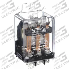 OMRON Flange Mount Relay: Surface (Side Flange) Mounted, 30 A Current Rating, 240V AC, 3PDT (MPN MJN3CF-AC240). Key specifications — Brand: OMRON; Base Type: Octal; Mounting Style: Side Flange; Electrical Connection: Quick-Connect Terminal; Manufacturer Part Number: MJN3CF-AC240; Operating Current: 10 A at 240V AC (Inductive Load); Series: MJN Series.