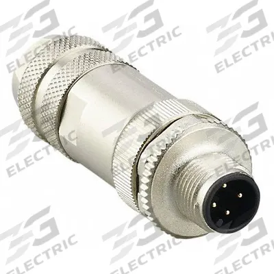 IFM Circular Connector: A Coded, 4 Pin, M12 Male Thread, IP67, Screw Terminals - Field-Wireable Industrial M12 Circular Connectors