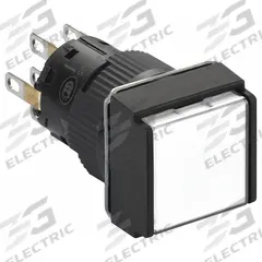 SCHNEIDER Illuminated Push Button: Illuminated, Flush Profile, Non-Metallic, 16 mm, DPDT (MPN XB6ECF1B2P). Key specifications — Brand: SCHNEIDER; Action: Maintained; Series: XB6E; Terminal Connection: Quick Connect; Push Button Material Type: Non-Metallic.
