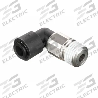LEGRIS Push-Fit Elbow Fitting: 1/4 in OD x 1/4 in Pipe Size, Push-to-Connect x MNPT - Nylon & Nickel-Plated Brass Tube Fittings