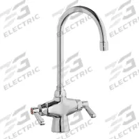 CHICAGO FAUCETS Gooseneck Kitchen Faucet: Single-Post, Deck, Cast Brass, 2.2 gpm Flow Rate (MPN 50-XKABCP). Key specifications — Brand: CHICAGO FAUCETS.