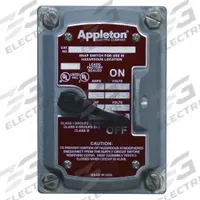 APPLETON ELECTRIC Motor Starter Switch: 2 Poles, 20 A, 0.75 in Hub Dia, Factory Sealed (MPN EDSK-2MSW). Key specifications — Brand: APPLETON ELECTRIC; Factory Sealed: Yes.