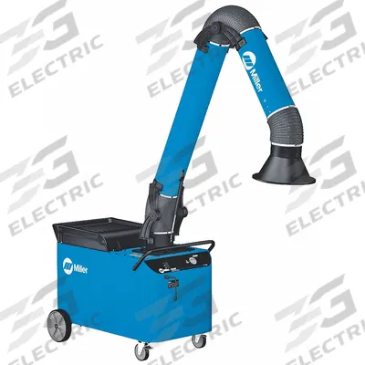MILLER ELECTRIC Portable Fume Extractor: 875 cfm, 12 ft Arm Lg, MERV 16 - Single-Arm Mobile Welding Fume Extractors