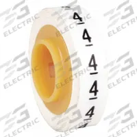 3M Wire Marker Tape Refill: 4, Black on White, 576 Labels, Polyester Film, -40°F to 250°F (MPN SDR-4). Key specifications — Legend: 4; Label Material: Polyester Film; Brand: 3M; Color: Black on White.