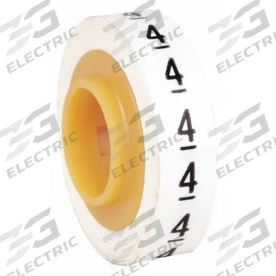 3M Wire Marker Tape Refill: 4, Black on White, 576 Labels, Polyester Film - Wire Marker Dispenser Replacement Rolls