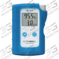 MAXTEC Oxygen Analyzer: 96% Measurement % - Max, O2, 1 1/16 in D 5 1/8 in W 3 3/16 in H (MPN R221P11). Key specifications — Brand: MAXTEC; Display Type: LCD; Accuracy: +/-1.5%; Manufacturer Part Number: R221P11.
