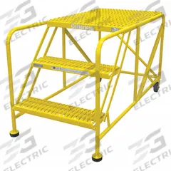 COTTERMAN Work Platform: 2.5 ft Platform Ht - Max, 36 in x 36 in, Steel, 800 lb Load Capacity (MPN 3WP3636A3B8AC2P6). Key specifications — Folding: Not Foldable; Mobility: Rolling; Components Included: Rubber Foot Pads; Use Location: Indoor; Brand: COTTERMAN; Color: Yellow; Height Adjustability: Fixed Height; Includes Handrails: Handrails Not Included.