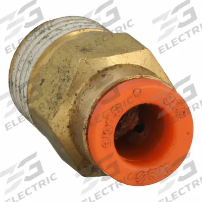 SMC Push-Fit Adapter Fitting: 3/16 in OD x 1/8 in Pipe Size, Push-to-Connect x BSPT - Polybutylene & Brass Tube Fittings