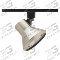 Track Lighting Head: Incandescent, Flared Shape, 75 W, 4 7/8 in Dia, 3 3/4 in Lg, Silver (MPN R552 SC). Key specifications — Brand: JUNO LIGHTING; Lighting Technology: Incandescent; Housing Color: Silver.
