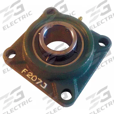 NTN 4 Bolt Flange Bearing: Radial Ball, 1 11/16 in Bore, Cast Iron, Set Screws - General Purpose Flange-Mount Ball Bearings