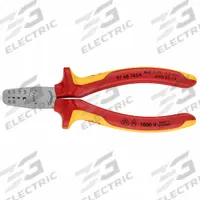 KNIPEX Crimper: Insulated Single Ferrules/Non-Insulated Single Ferrules, Trapezoid Crimp, 24 AWG (MPN 97 68 145 A). Key specifications — attr513948: Trapezoid Crimp; attr513949: Insulated Single Ferrules; attr510596: KNIPEX.