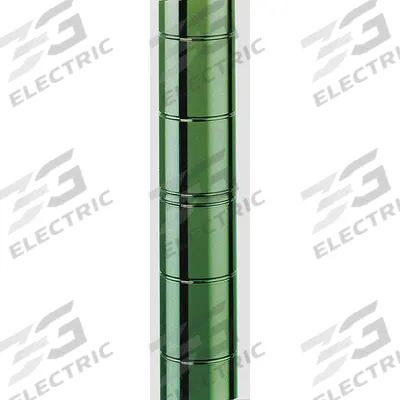 METRO Industrial Wire Shelving Post: 62 in x 1 in, Steel, Split Sleeve, Green - Antimicrobial Wire Shelving Posts for Wet & Dry Use