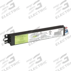 APPROVED VENDOR Fluorescent Ballast: 120 to 277V AC, 2/3 Lamps Supported, 9 1/2 in Overall Lg (MPN 4KGE5). Key specifications — attr1125022: (2) F40T8; attr239899: APPROVED VENDOR; attr1125144: 3.