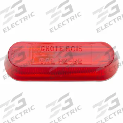 GROTE Clearance Marker Lamp: Clearance Light, Incandescent, Oval, Red, Channel/Rail - Clearance Lights