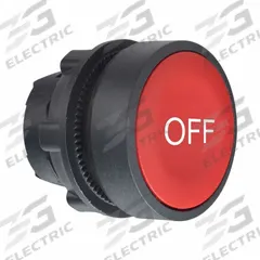 SCHNEIDER Flush Push Button: Red, 22 mm Mounting Size, Non-Metallic, Momentary (MPN ZB5AA435). Key specifications — Brand: SCHNEIDER; Action: Momentary; Legend: Off; Series: XB5; Push Button Material Type: Non-Metallic.