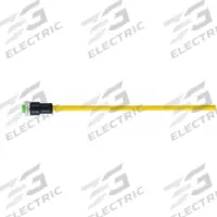 Cordset: 7/8" Female Straight x Bare Wire, 3 Pins, Yellow, TPE, 3 m Cable Lg, 12 A Max Current (A) (MPN 7700-A3021-U1B0300). Key specifications — Cable Jacket Color: Yellow; Cable Jacket Material: TPE; IP Rating: IP68; Wire Size: 16 AWG; Brand: MURRELEKTRONIK.
