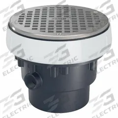 ZURN Floor Drain: 5 in Overall Dia, 6 in Grate Size, 4 in Nominal Pipe Size, Solvent Weld, PVC (MPN EZ-PV3-R6). Key specifications — Color: Bronze; Connection Type: Solvent Weld; Brand: ZURN; Includes: Rough In Adapter Assembly.