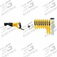 DEWALT Reciprocating Saw Kit: 12 A Current, 1 1/8 in Stroke Lg, Straight, Shoe Not Adj (MPN DWE305/DWAR8SETCS). Key specifications — attr1170485: DEWALT; attr1170490: Shoe Not Adjustable; attr1170491: Full-Size.