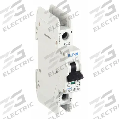 EATON Miniature Circuit Breaker: 30 A Amps, 48V DC, 10kA at 277/480V AC, Screw Clamp - C-Curve, 1-Pole UL489 DIN Rail-Mount Miniature Circuit Breakers