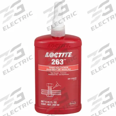 LOCTITE Primerless High-Strength Threadlocker: 263, Red, Oil Tolerant, 8.45 fl oz - Primerless High-Strength Threadlockers (Red)
