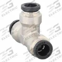 PARKER Push-Fit Tee Fitting: 5/16 in OD x 5/16 in OD x 5/16 in OD Size, Brass, 1 15/16 in Overall Lg (MPN 164PLP-5). Key specifications — Brand: PARKER.