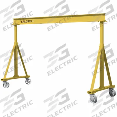 CALDWELL Portable Gantry Crane: Fixed Span, Fixed Ht, 4,000 lb Load Capacity, Steel - Fixed-Span Gantry Cranes