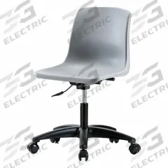 BLUE RIDGE ERGONOMICS Shell Chair: Gray, Plastic Material, 17 in Back Ht, 16 in Seat Wd, Black Frame (MPN SDHCH-RG-NBC-GRY). Key specifications — attr982877: Black; attr982865: Gray; attr982870: BLUE RIDGE ERGONOMICS; attr982901: Gray.