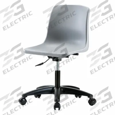 BLUE RIDGE ERGONOMICS Shell Chair: Gray, Plastic Material, 17 in Back Ht, 16 in Seat Wd - Armless Office Chairs