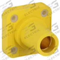 Single Pole Receptacle: Yellow, Straight Taper Nose Mating, Threaded Stud Termination, 400 A (MPN HBLFRSY). Key specifications — Series: 16; Receptacle Gender: Female; Brand: HUBBELL.