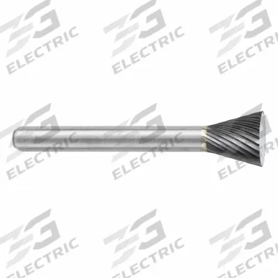 SGS PRO Carbide Bur: Inverted Cone, SN-51, Single Cut, 1/4" x 1/4" Head - Single-Cut Inverted Cone Burs