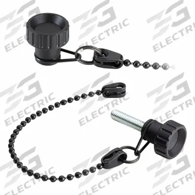 ELESA Hand Knob: Fluted, M6 Thread, Blind Hole, 200 mm Nominal Tether Lg, Plastic - Tethered Fluted Knobs with Threaded Hole