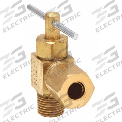 APPROVED VENDOR Needle Valve: Angle Valve Body, Brass, 1/4 in Pipe Size, Compression x MNPT - Brass Angle-Body Needle Valves
