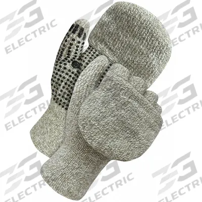 BDG Knit Mitts: L, Wool, Gray - Gloves with PVC Coating